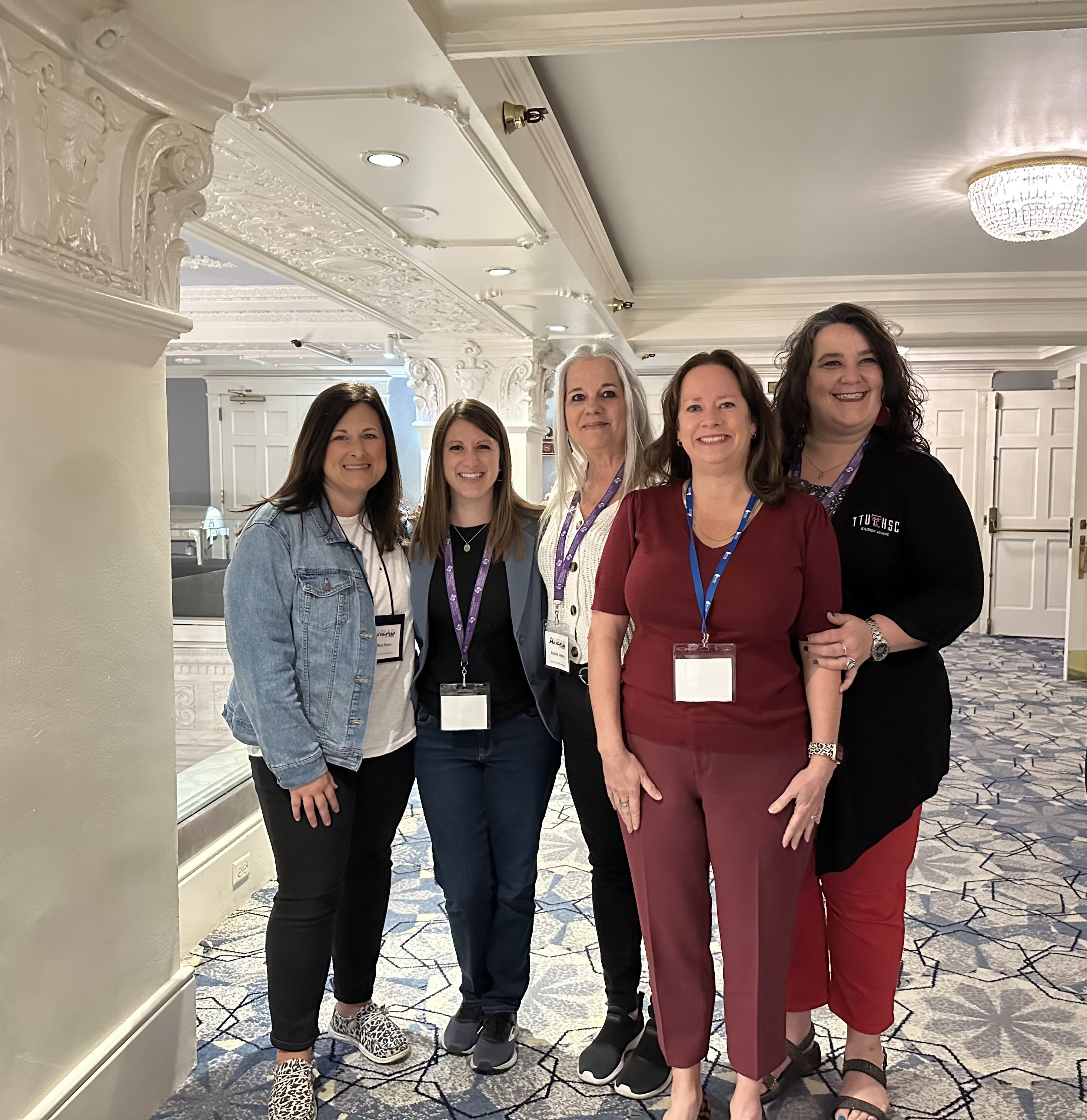 Photograph of 5 women that are the AHEAD in Texas Board of Directors Leadership- President Tamara Mancini, Past President Cindy Lowery, Treasurer Tiffany Rivers, Secretary Samantha Johnson, Director-at-Large Susan Denman-Briones, not pictured Director of Communication and Membership Laura Ramsey